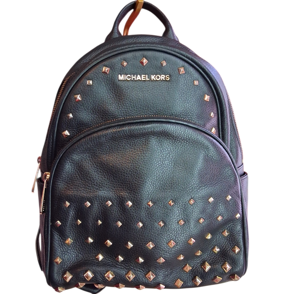Michael Kors Black and Gold Studded Backpack